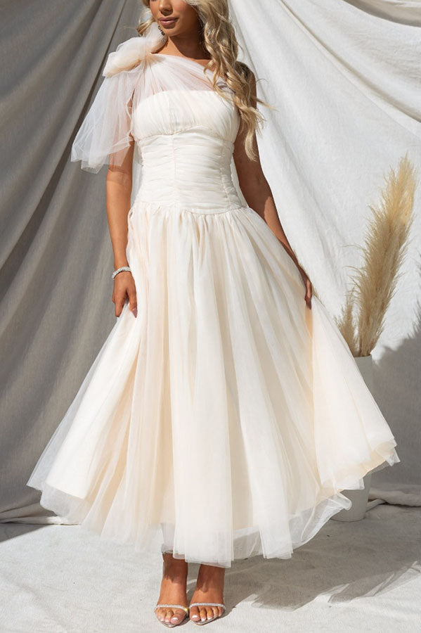Robe de vos rêves - Robe longue asymétrique en tulle