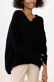 V-neck loose long-sleeve sweater