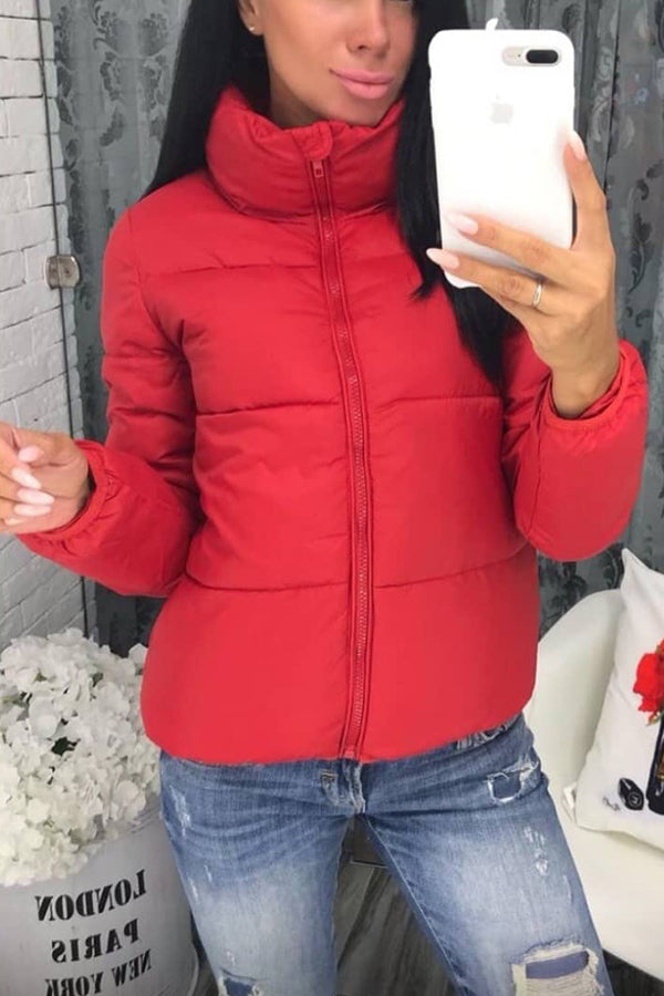 solid color short down jacket