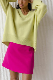 V-neck loose long-sleeve sweater